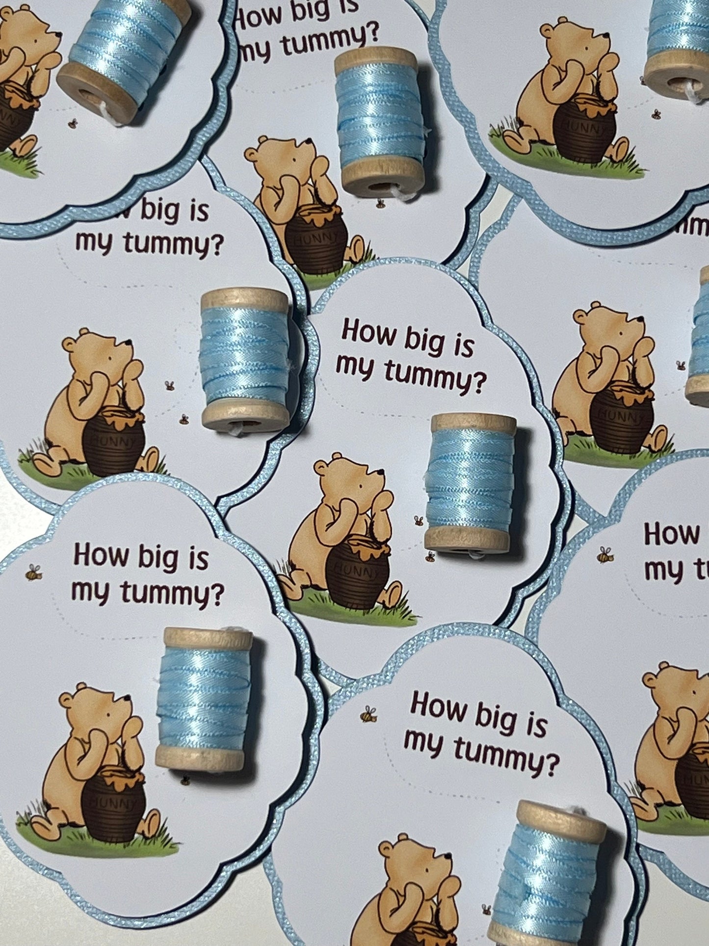 Winnie the Pooh Baby Shower Games, Bump Measuring Game,How Big is Mommy's Belly Game, Baby Shower Games, Baby Bump Game, Guess Baby Bump