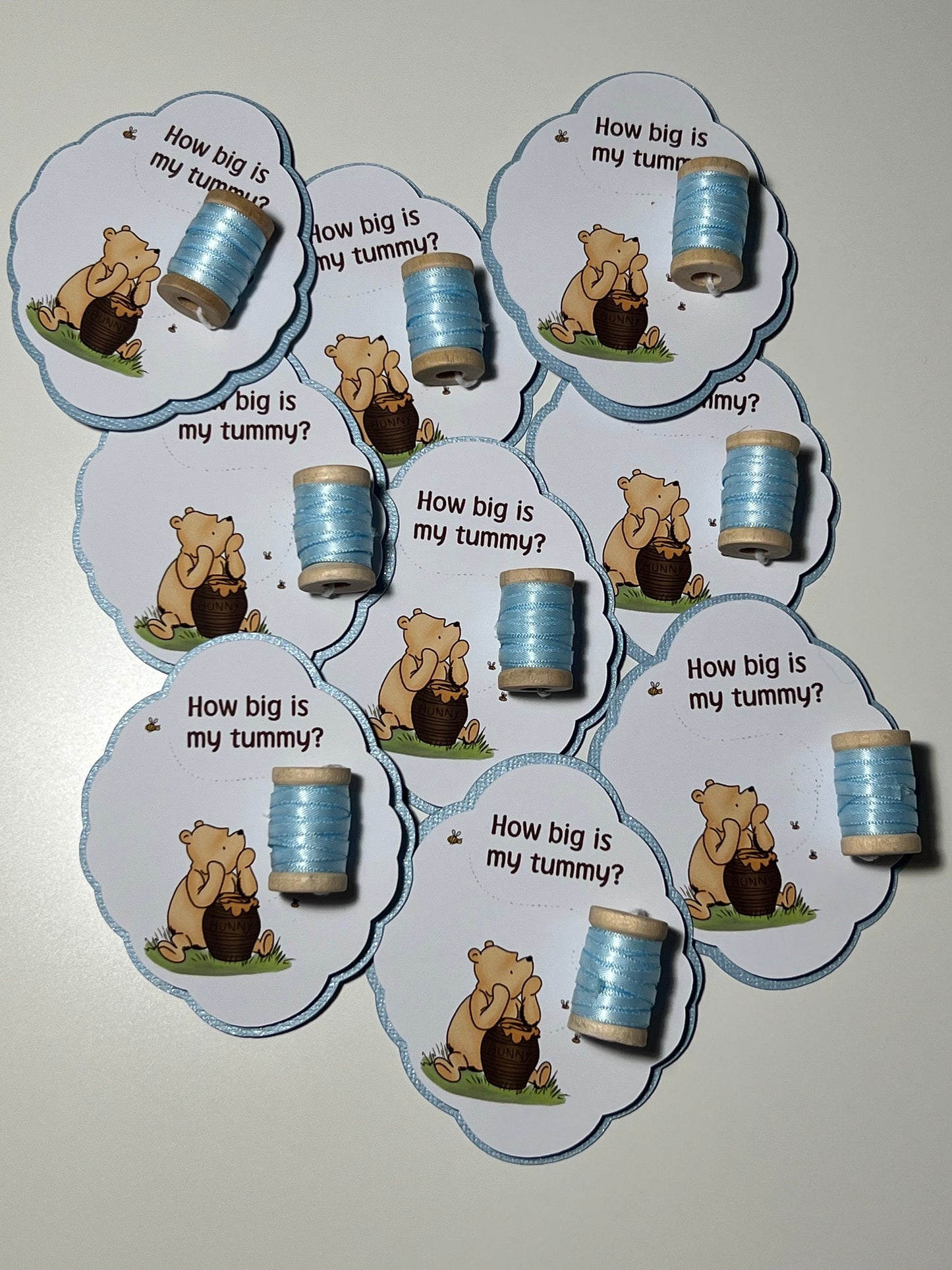Winnie the Pooh Baby Shower Games, Bump Measuring Game,How Big is Mommy's Belly Game, Baby Shower Games, Baby Bump Game, Guess Baby Bump