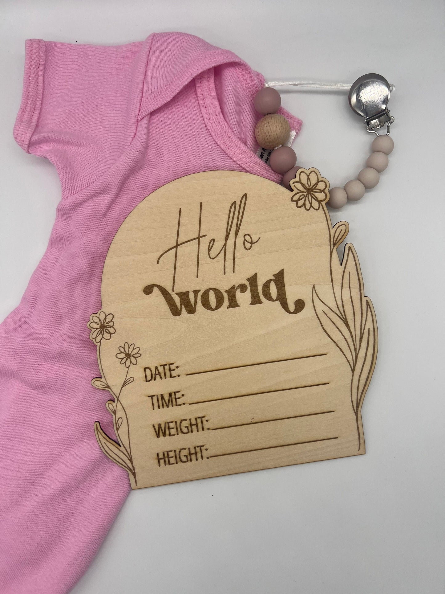 Newborn Baby Sign | Hello World Sign | Birth Announcement Sign | Baby Flowers Sign | Baby Announcement | Sign for Hospital